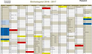 Skóladagatal 2016-2017